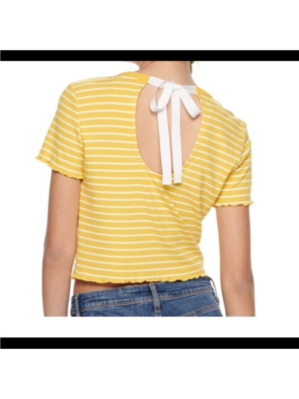 American Rag cropped short sleeve tee Woman’s Juniors size XXL stripes - Picture 8 of 14